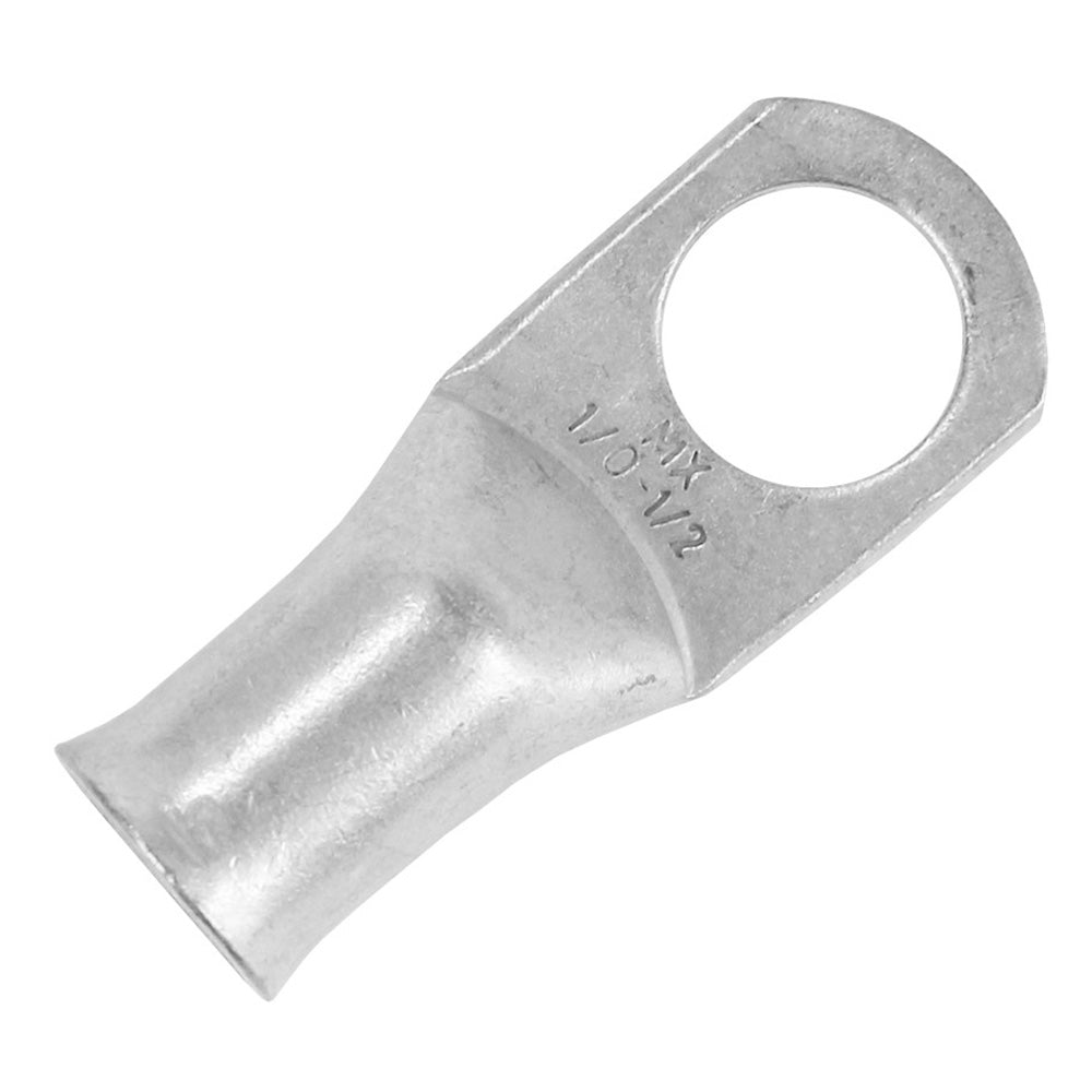 Pacer Tinned Lug terminal for 1/0 AWG wire with 1/2 inch stud size, shown in a pack of 10.