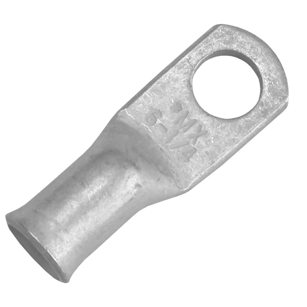 Pacer Tinned Lug 6 AWG with 1/4 inch stud size, terminal connector, 2-pack for electrical wiring and battery applications