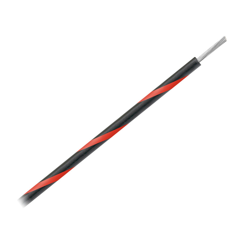 Bobine de fil marin rayé Pacer calibre 16 AWG, 304 m (1 000 pi) - Noir avec bande rouge