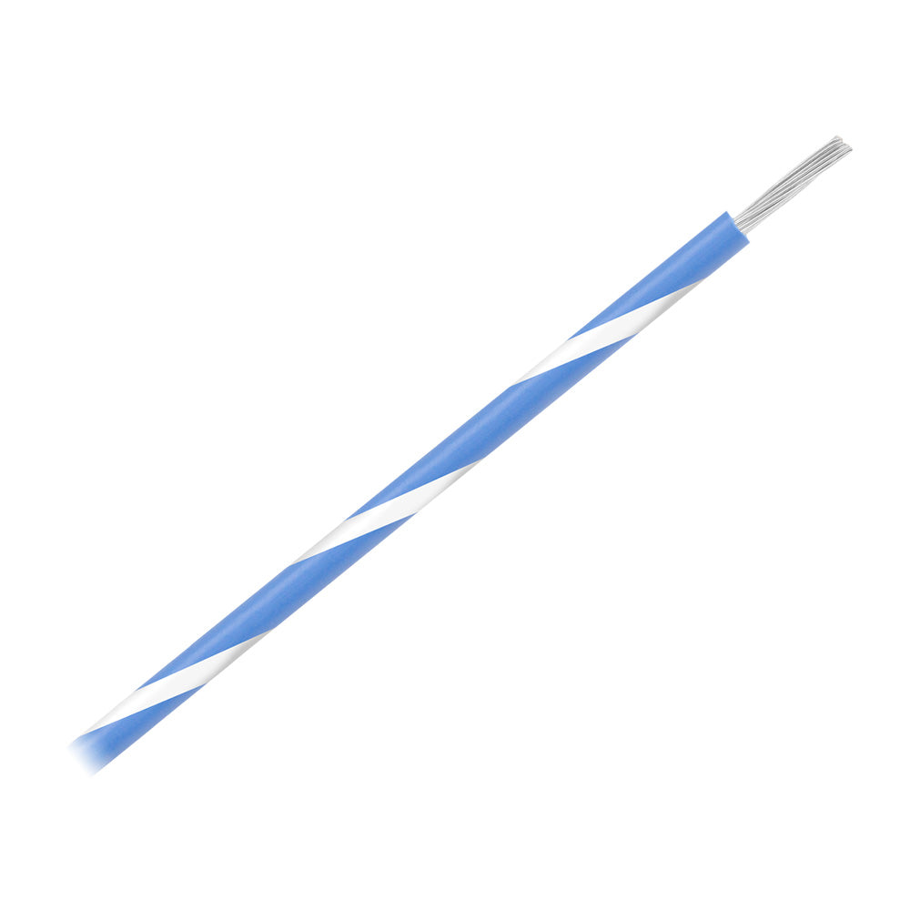 Bobine de fil marin rayé Pacer calibre 16 AWG, 500 pi - Bleu avec rayures blanches