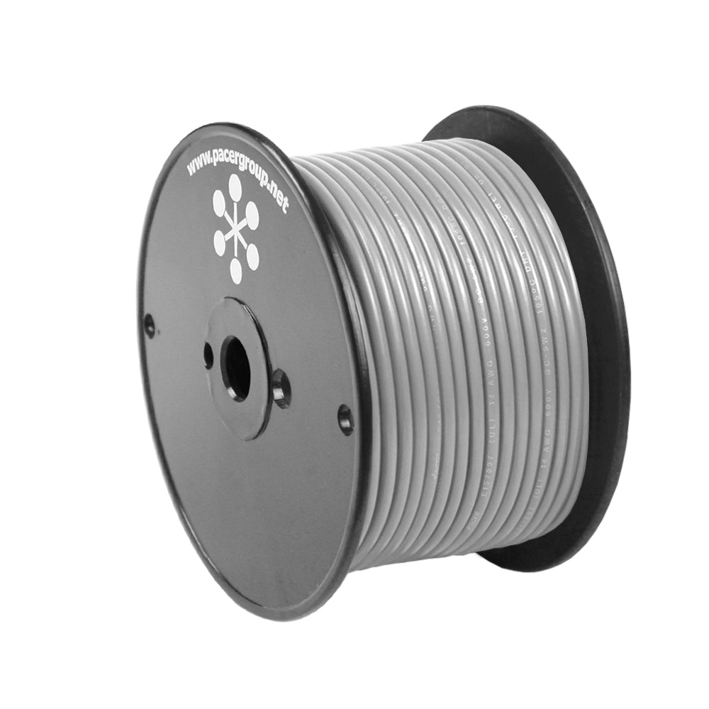 Pacer Grey 10 AWG primary wire, 20-foot length, flexible electrical wire for automotive and industrial use