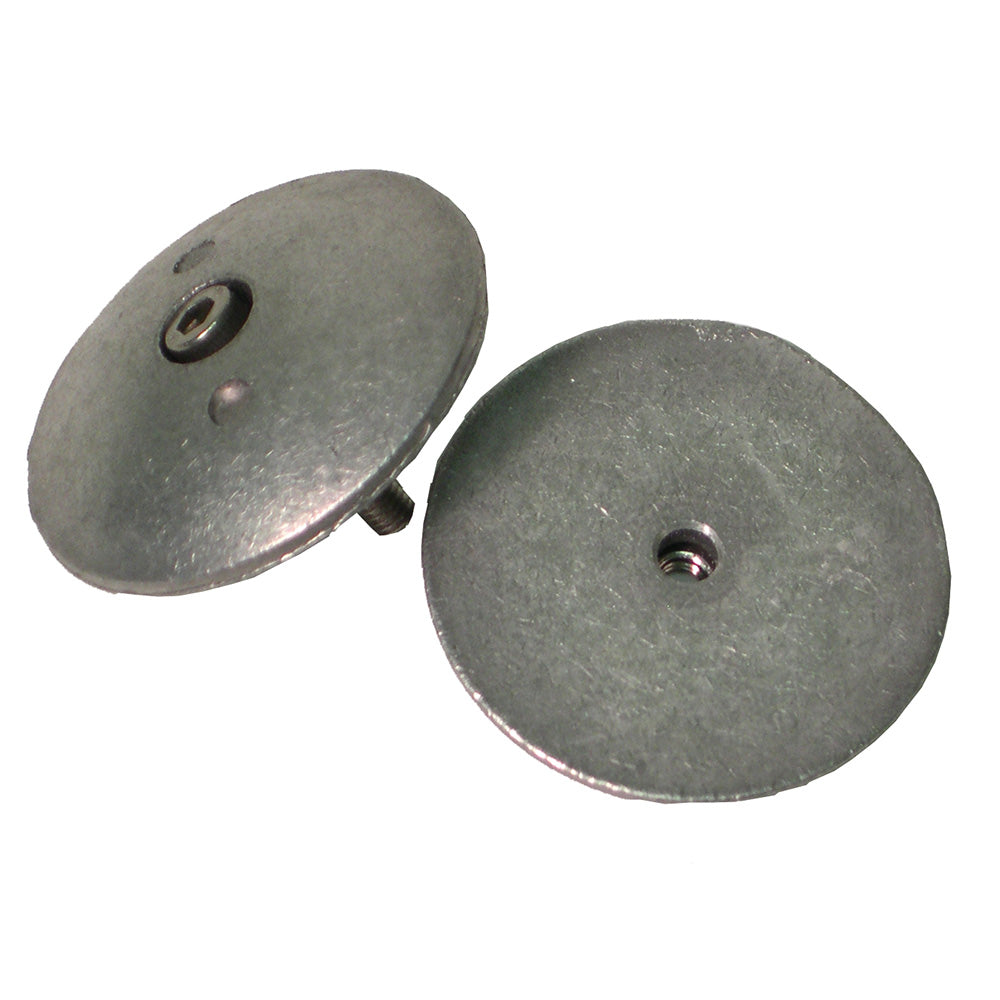 Aluminum rudder and trim tab anode by Performance Metals, 1-7/8 inch size, for corrosion protection on marine vessels.