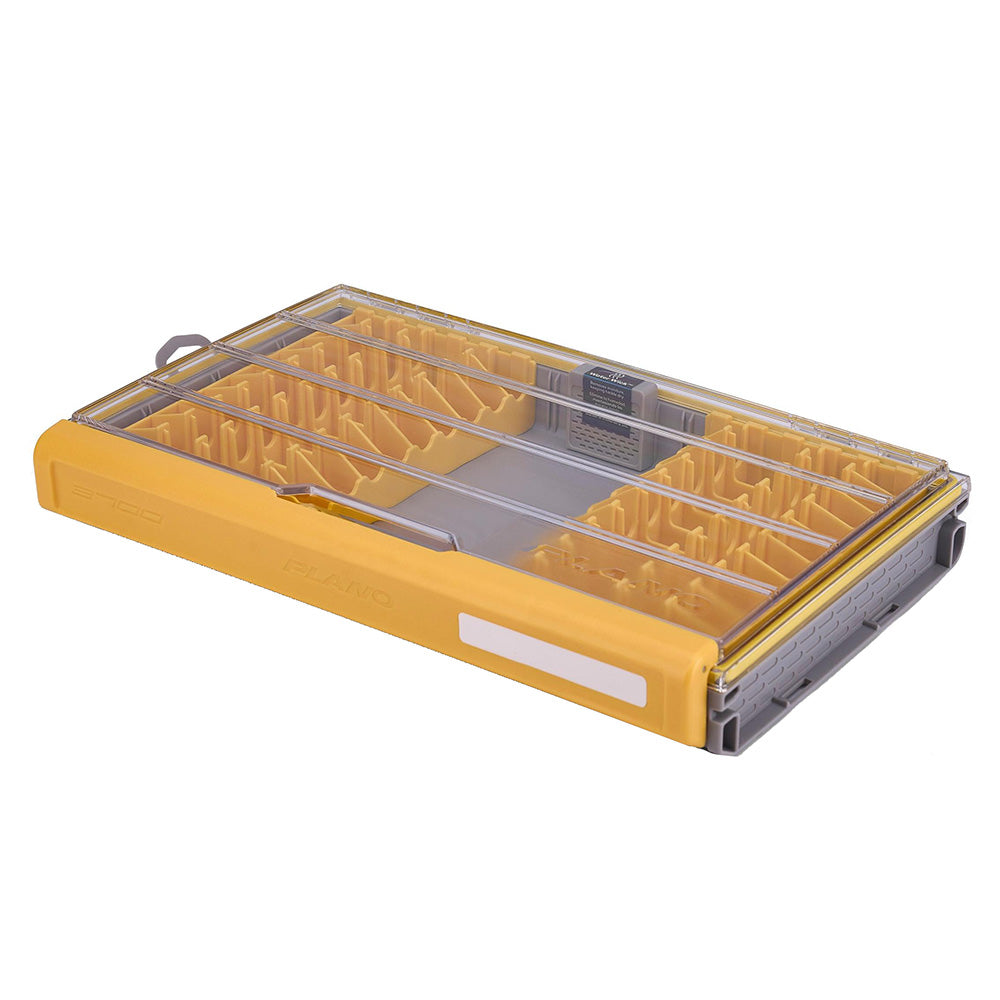 Plano EDGE 3700 Jerkbait Box for tackle storage, showing organized compartments for fishing lures and jerkbaits.