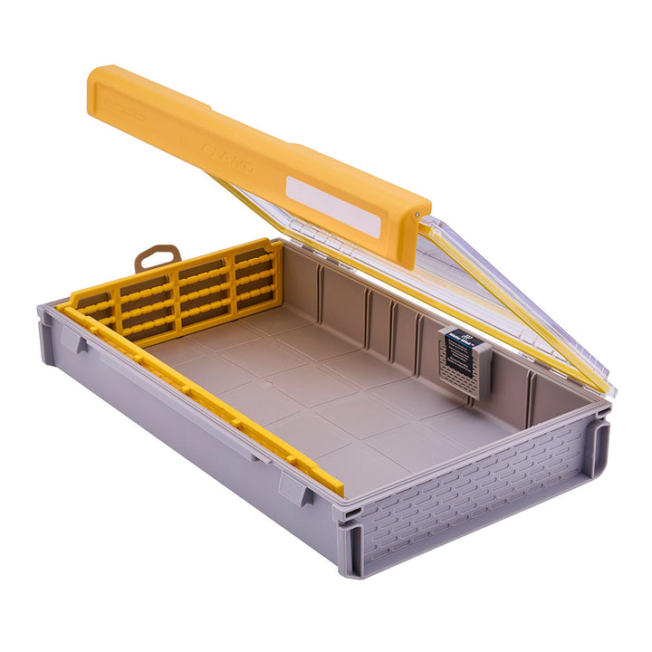 Plano EDGE 3700 Swimbait Box for tackle storage, featuring durable plastic compartments and secure latch for fishing gear.