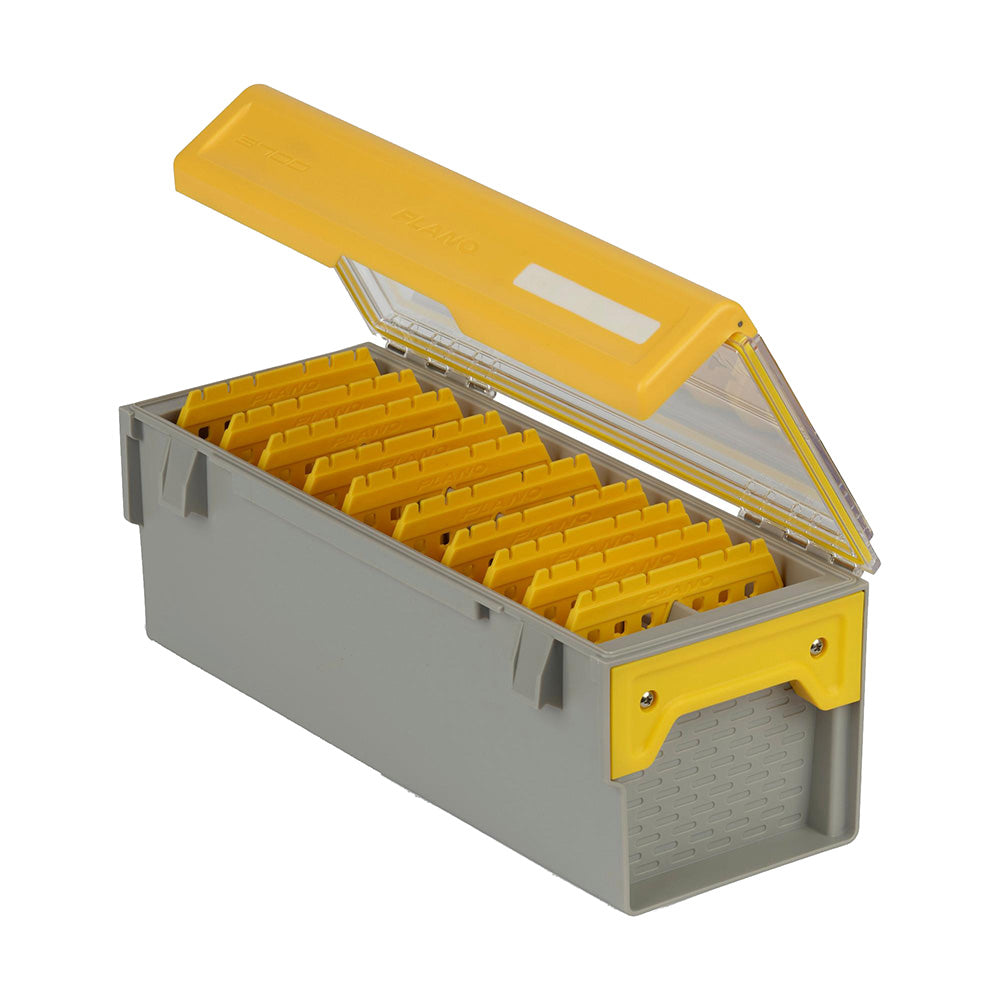 Plano EDGE Short Hang Box for tackle storage, featuring durable plastic construction and secure lid for organized fishing gear.