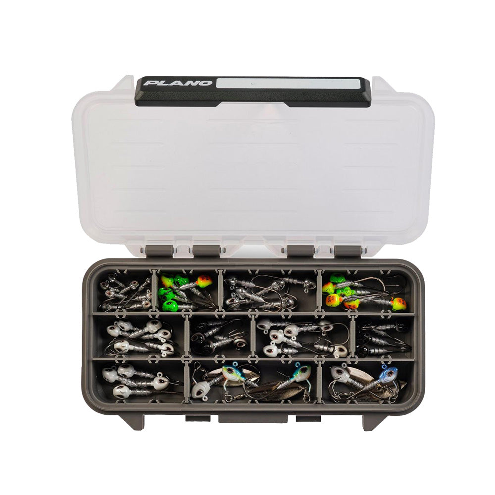 Plano Stowaway 3500 tackle storage box with multiple compartments for fishing gear organization