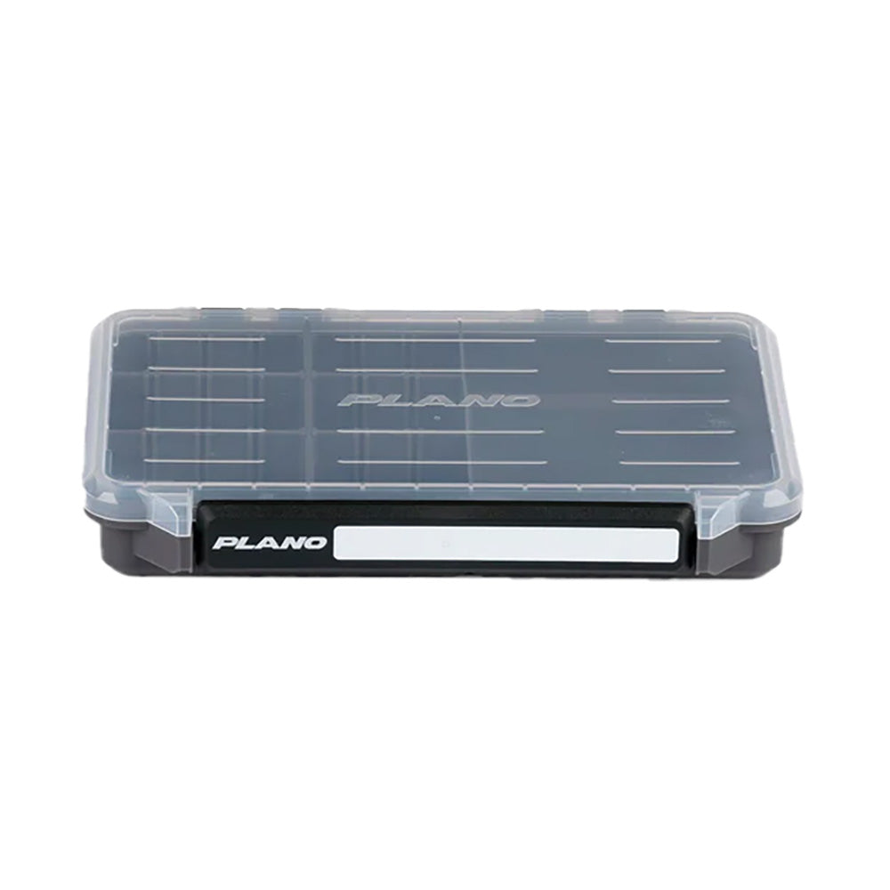 Plano StowAway 3600 50/50 split tackle storage box with multiple compartments for organizing fishing gear.