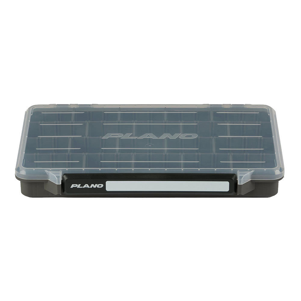 Plano Stowaway 3700 tackle storage box with multiple compartments for fishing gear organization.