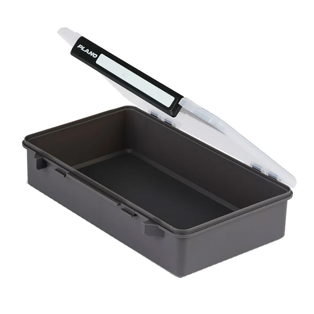 Plano StowAway 3700 Deep Open Tackle Storage box with multiple compartments for fishing gear organization.