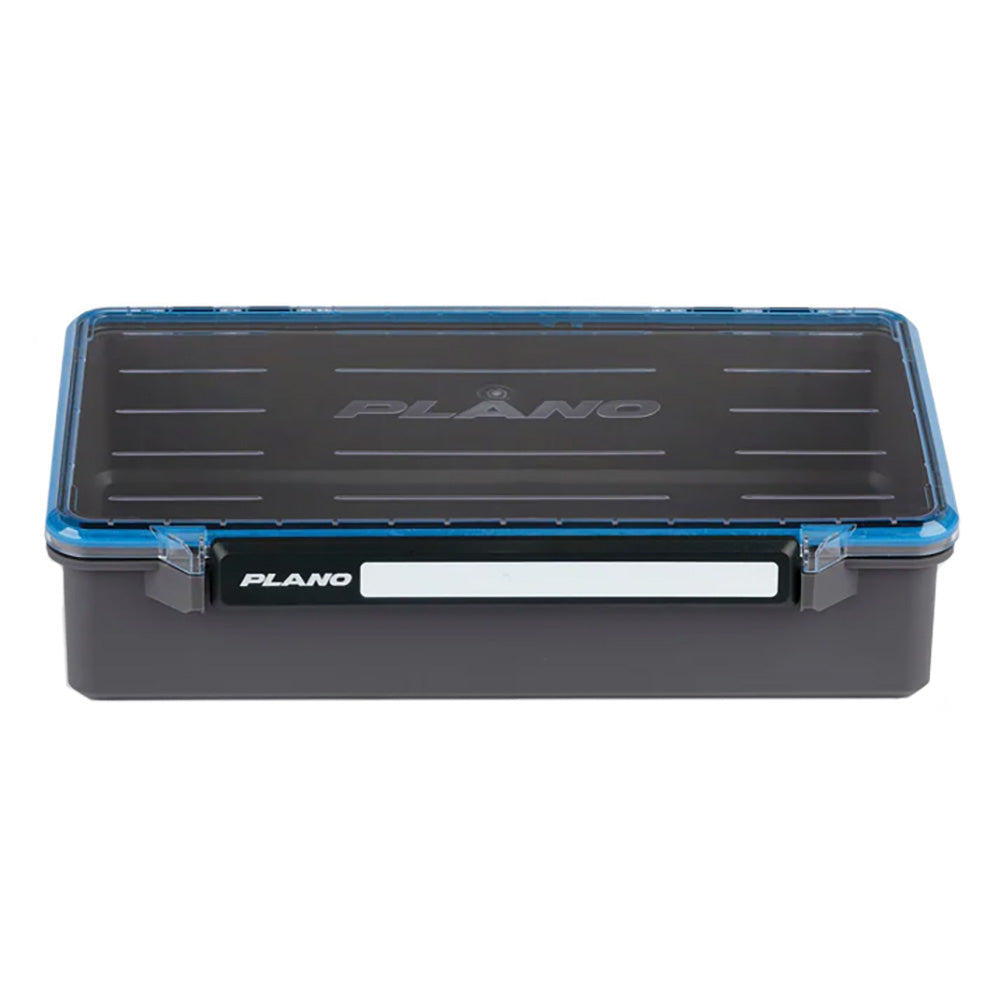 Plano StowAway Waterproof 3700 Deep Open tackle storage box with multiple compartments and secure lid for fishing gear organization.