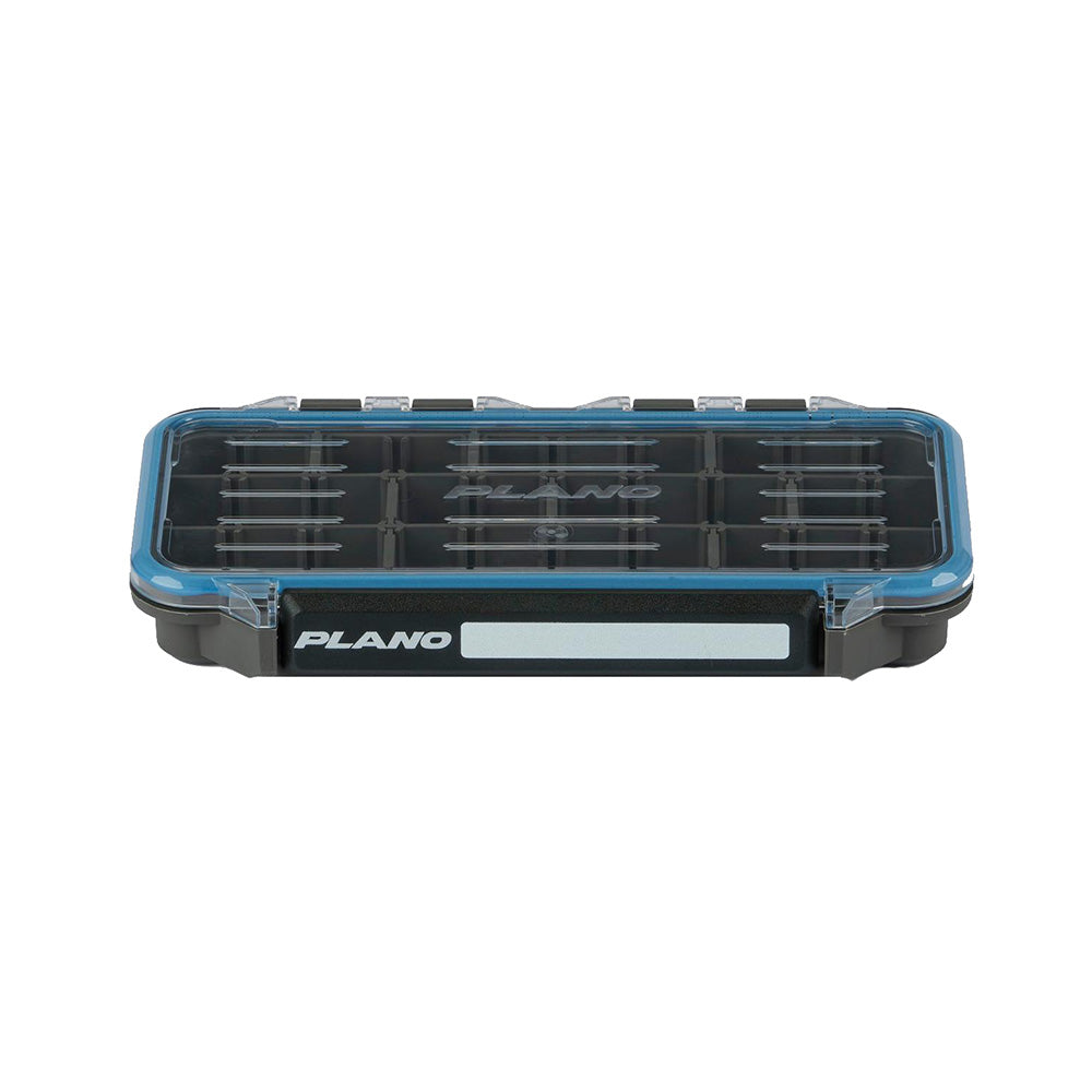 Plano Waterproof Stowaway 3500 tackle storage box with secure latches and waterproof design for fishing gear organization.