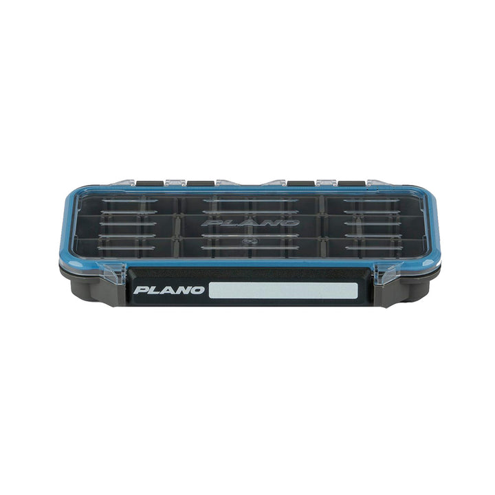 Plano Waterproof Stowaway 3500 tackle storage box with secure latches and waterproof design for fishing gear organization.