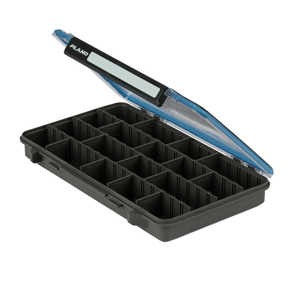 Plano Waterproof Stowaway 3700 tackle storage case with secure latch and waterproof design for fishing gear organization.