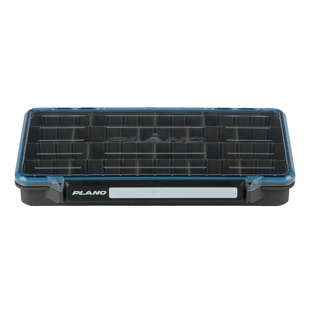 Plano Waterproof Stowaway 3700 tackle storage box with secure latches and waterproof design, suitable for fishing gear organization.