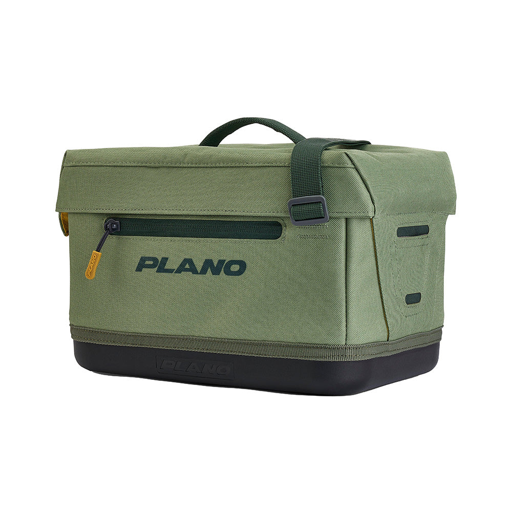 Plano Weekend Softsider Tackle Bag 3600 Series in moss, soft-sided fishing tackle storage with multiple compartments.