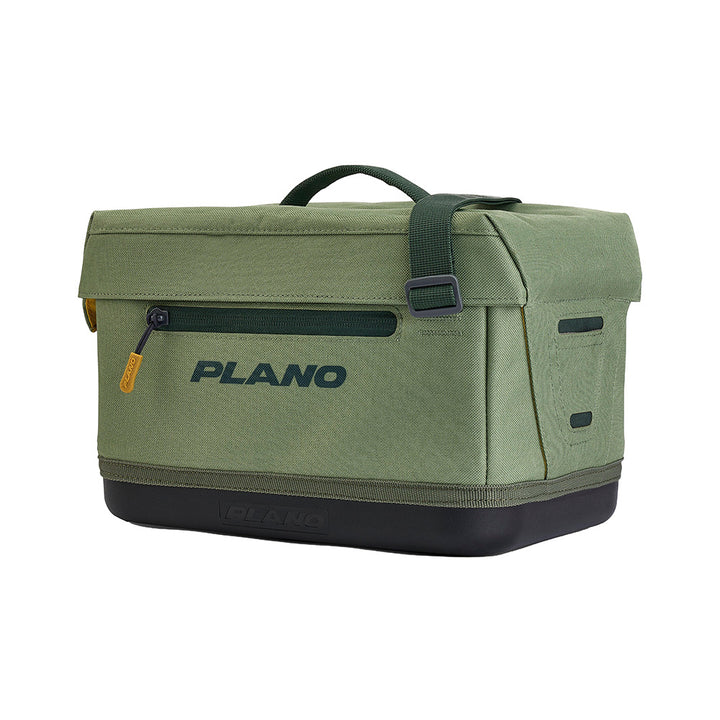Plano Weekend Softsider Tackle Bag 3600 Series in moss, soft-sided fishing tackle storage with multiple compartments.
