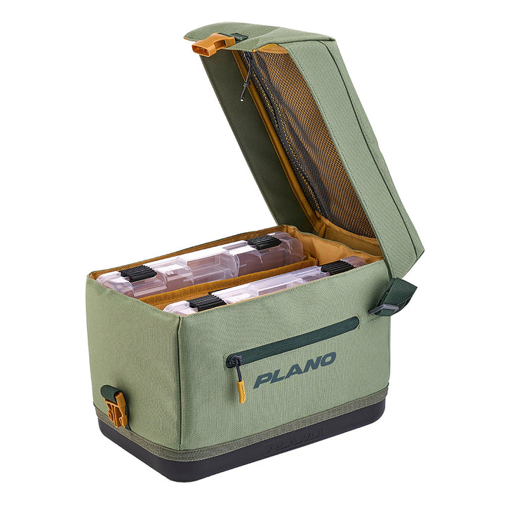 Plano Weekend Softsider Tackle Bag in Moss from the 3600 Series, durable tackle storage with multiple compartments.