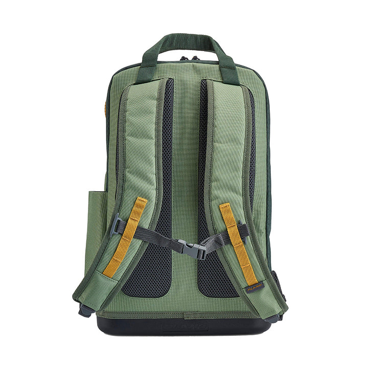 Plano Weekend Tackle Backpack in Moss, a durable tackle storage bag with multiple compartments for fishing gear.
