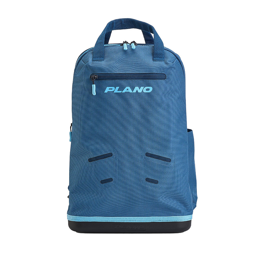 Plano Weekend Tackle Backpack Wave, a durable tackle storage bag with multiple compartments and adjustable straps for fishing gear.