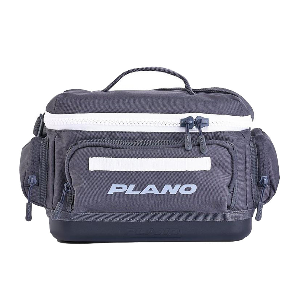 Plano Weekend Tackle Bag 3500 in Slate for tackle storage, featuring multiple compartments and rugged design.