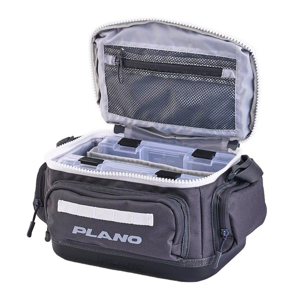 Plano Weekend Tackle Bag 3500 in slate, a durable tackle storage bag with multiple compartments for fishing gear.