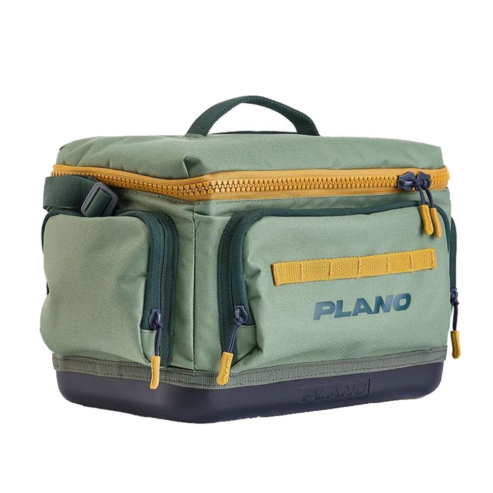 Plano Weekend Tackle Bag 3600 in moss, a durable tackle storage bag with multiple compartments for fishing gear.