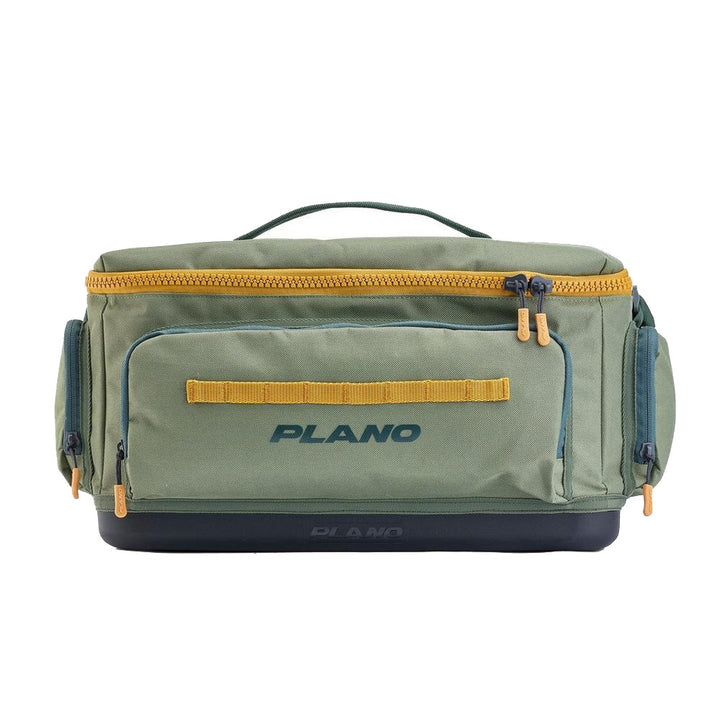 Plano Weekend Tackle Bag 3700 in Moss, a durable tackle storage bag with multiple compartments for fishing gear.
