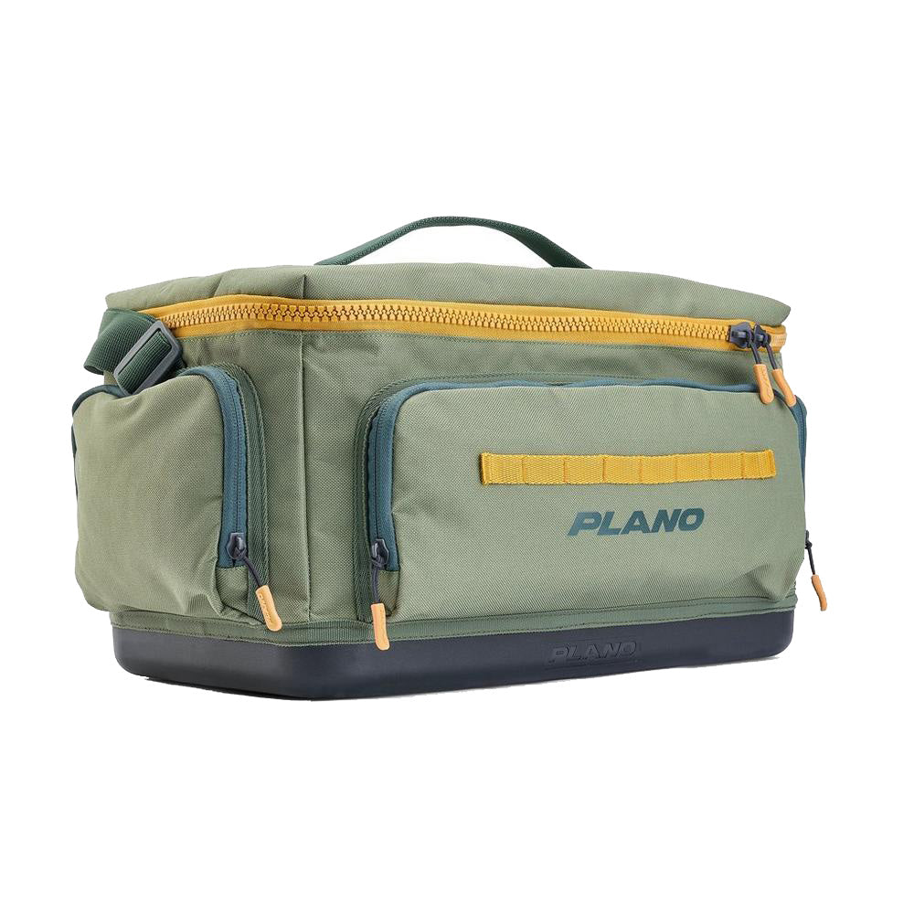 Plano Weekend Tackle Bag 3700 in moss, a durable tackle storage bag with multiple compartments for fishing gear.