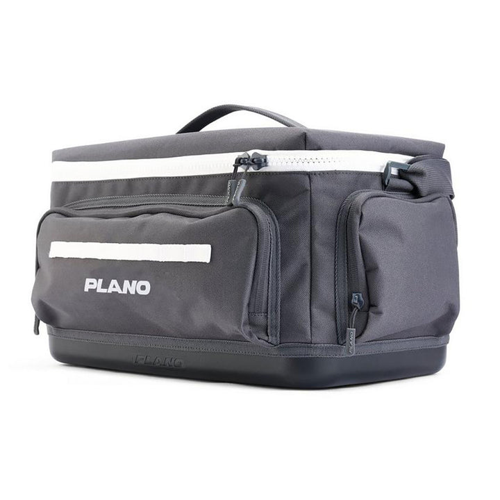 Plano Weekend Tackle Bag 3700 in slate color, durable tackle storage with multiple compartments for fishing gear organization.