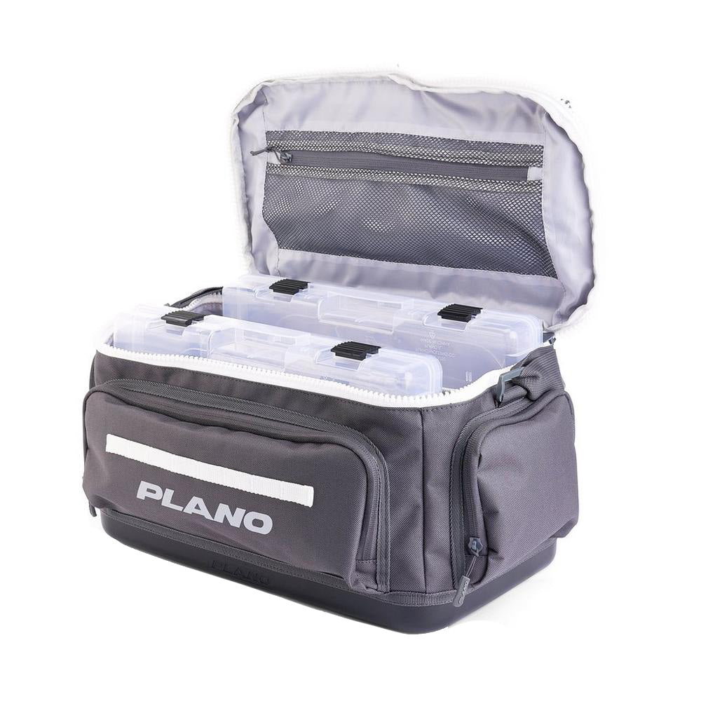 Plano Weekend Tackle Bag 3700 in slate color, a durable tackle storage bag with multiple compartments for fishing gear.