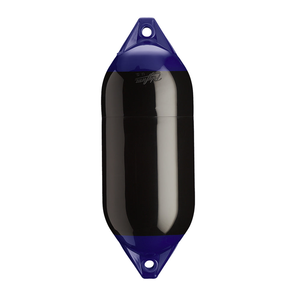 Black Polyform F-5 Twin Eye Fender 11x30 inches, durable marine boat fender with twin eye design by Polyform U.S.