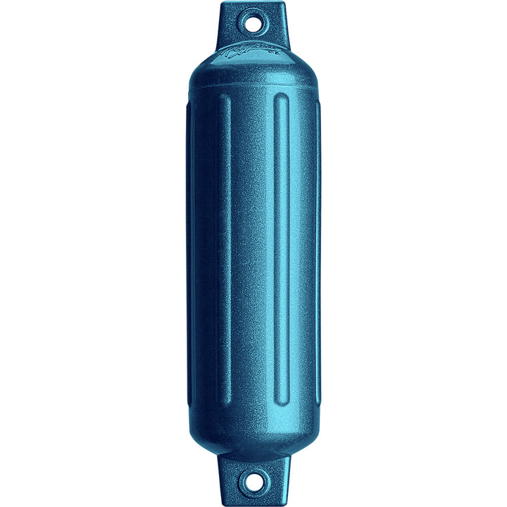 Polyform U.S. Polyform G-2 Twin Eye Fender in metallic blue, 4.5 x 15.5 inches, designed for boat protection.