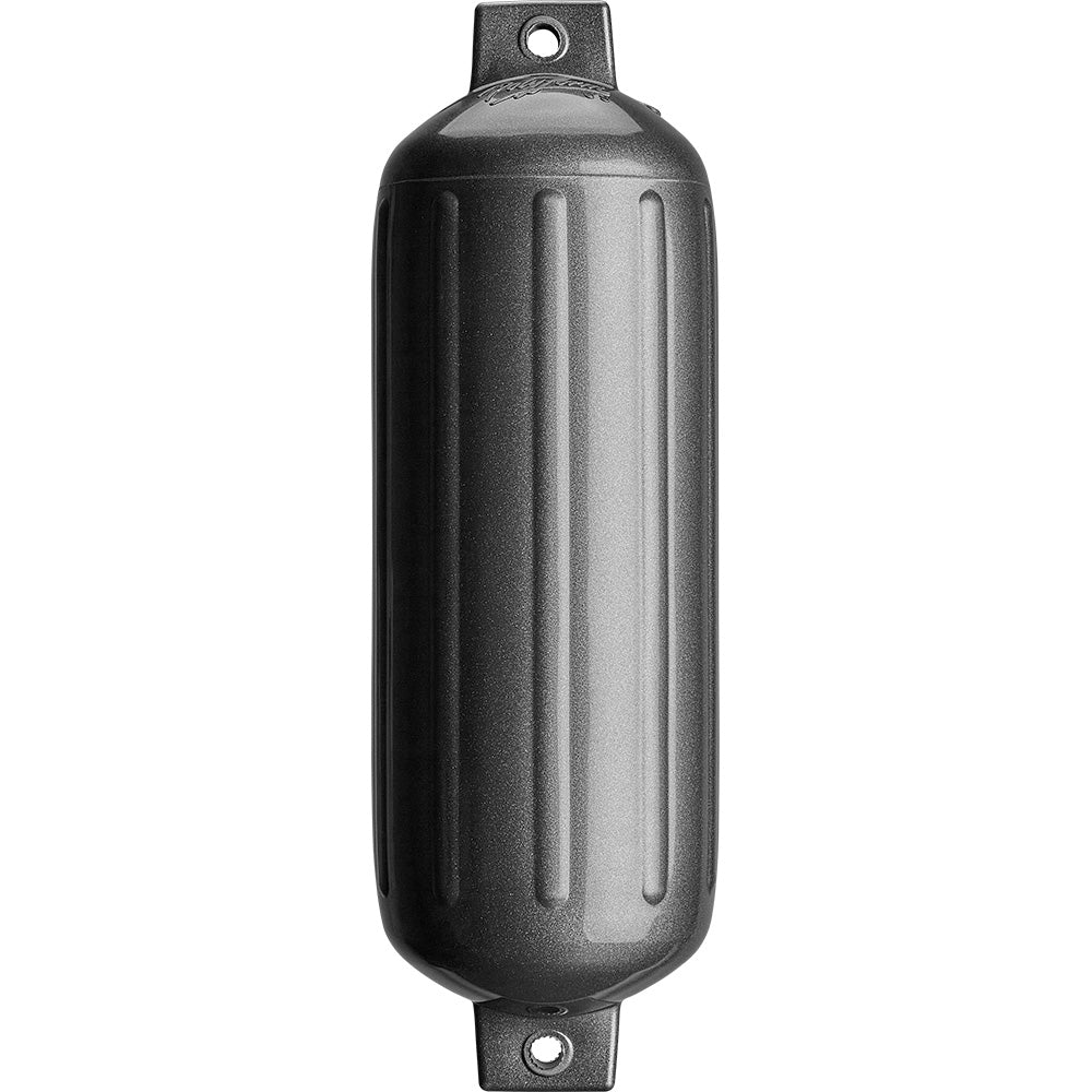 Polyform G-5 Twin Eye Fender in metallic graphite, 8.8"x26.8" boat fender with twin eye design by Polyform U.S.