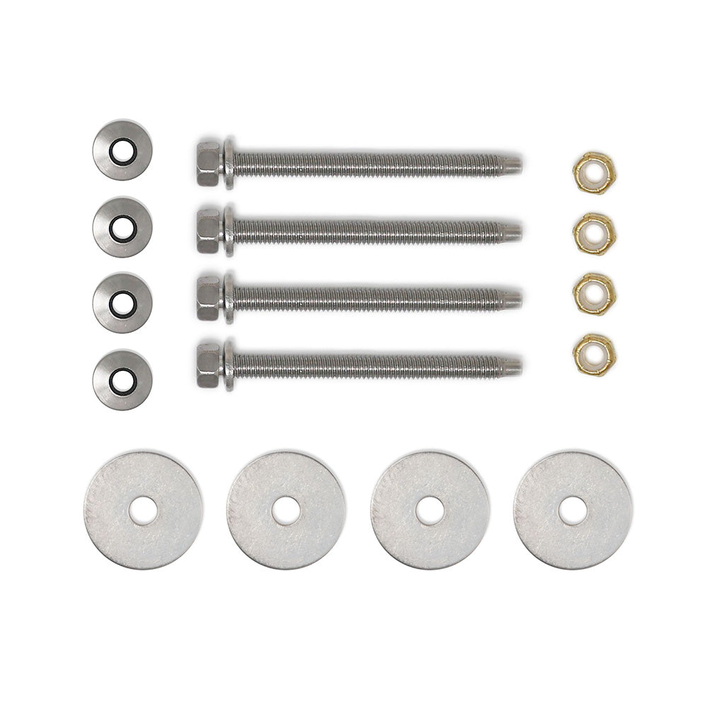 Power-Pole transom mounting hardware kit for accessories, includes brackets and fasteners for secure installation on boats.
