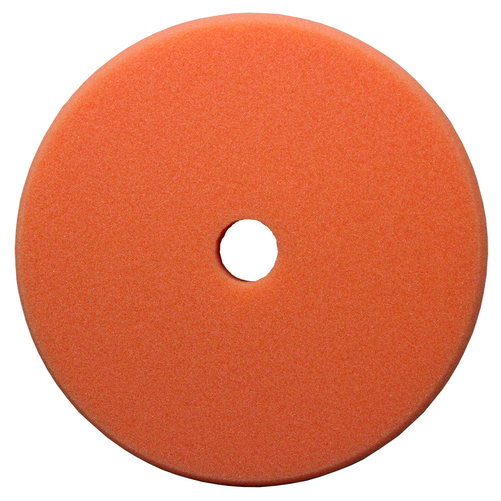 Presta PACE Orange Foam Medium Cut Pad for cleaning, 6.5-inch size, used for polishing and detailing automotive surfaces.