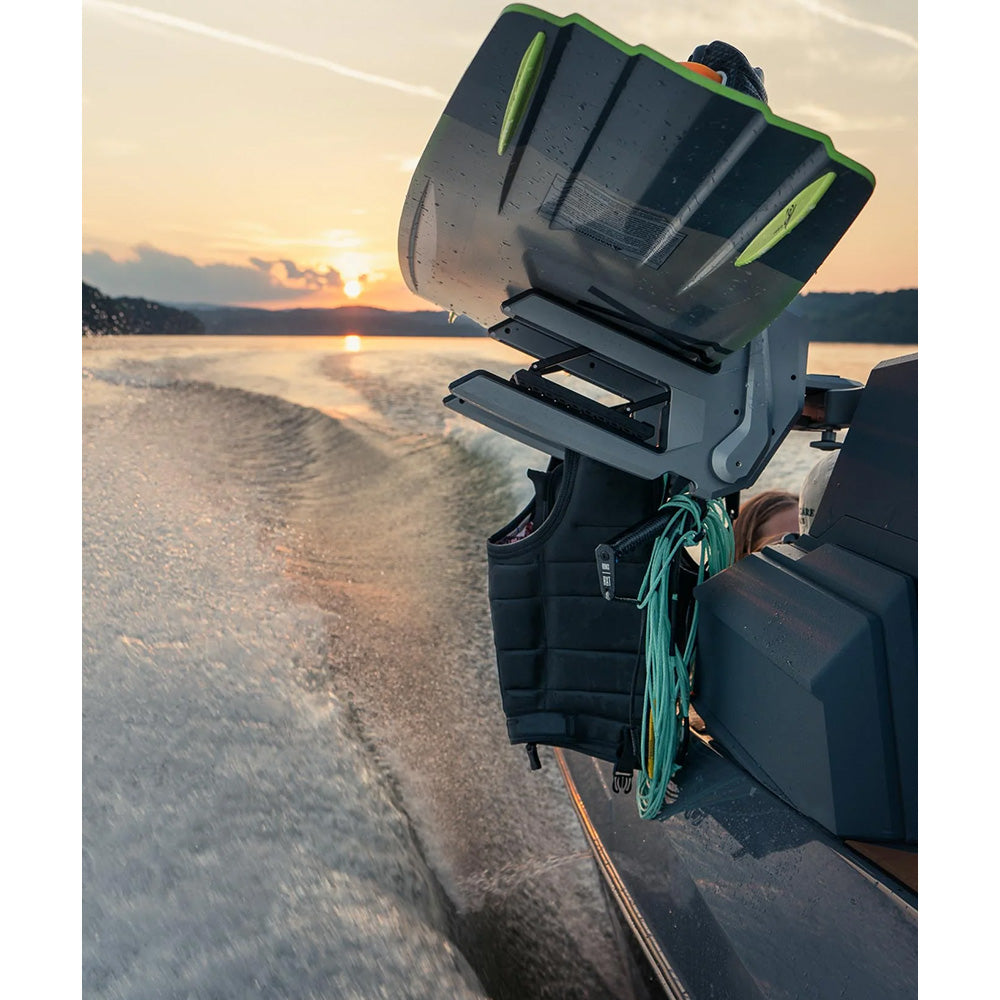 PTM Watersports ClampForce 3.0 black wakeboard rack pair, durable clamping accessories for secure wakeboard storage.