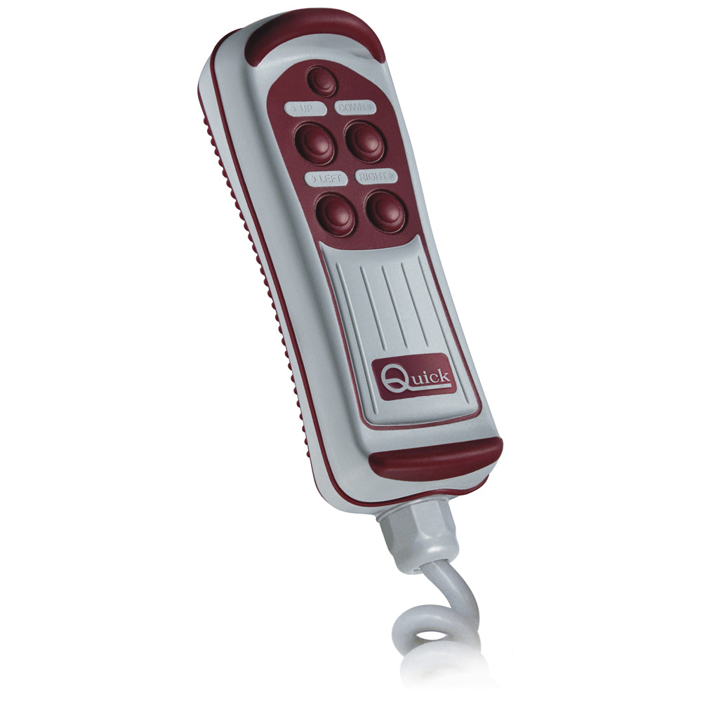 Quick HRC1004 4-button remote control for windlass accessories, showing buttons and compact design.