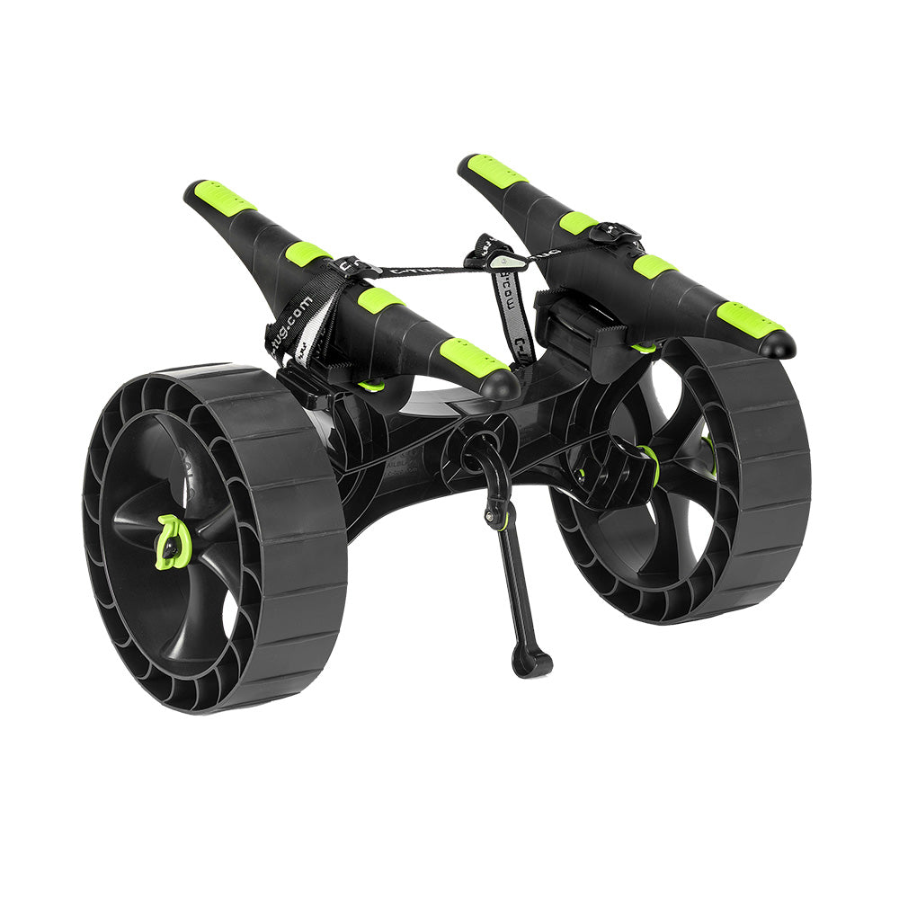 RAILBLAZA C-Tug R kayak trolley with Sandtrakz wheels, durable accessories for easy boat transportation and stability.