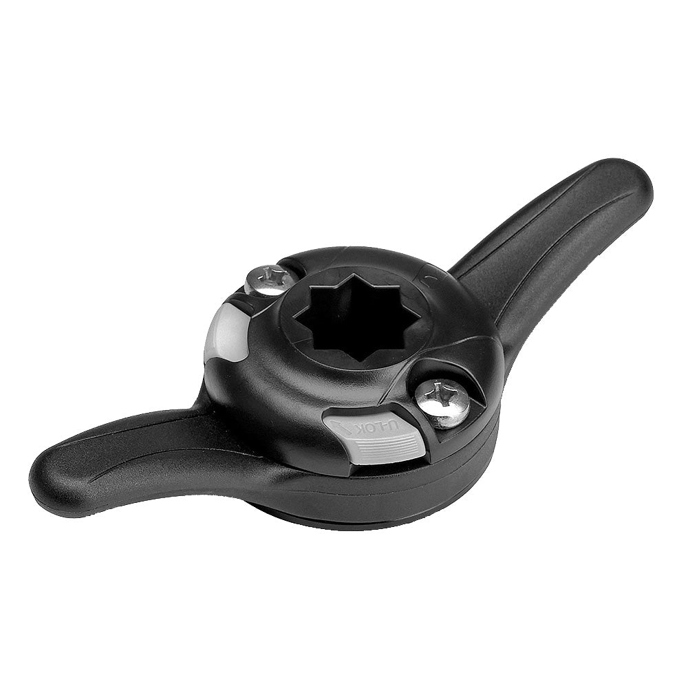 RAILBLAZA CleatPort black boat cleat accessory mounted on a boat deck for secure line attachment.