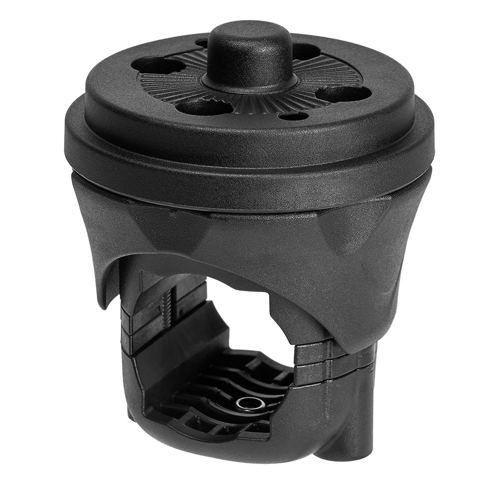 RAILBLAZA HEXX RailMount 32-41 accessory mounted on a boat rail for versatile mounting options and secure attachment.