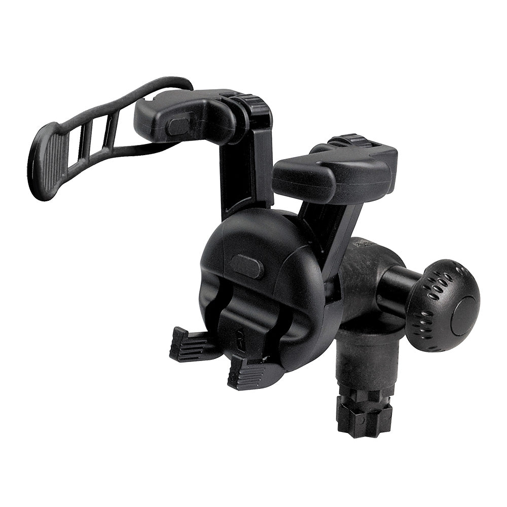 RAILBLAZA Mobi device holder for accessories, featuring a compact, secure mount for smartphones and gadgets on watercraft.
