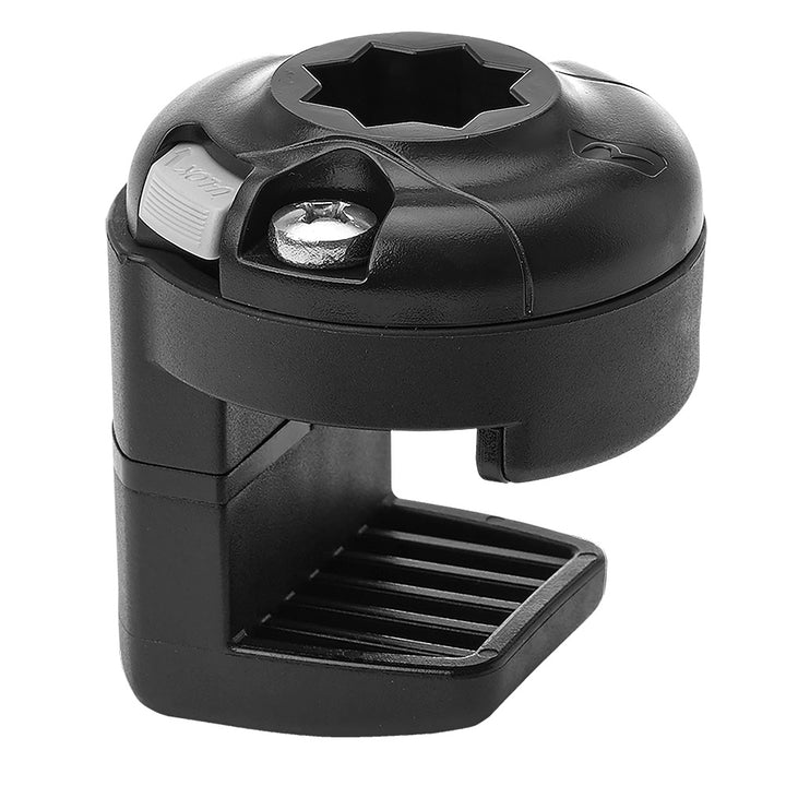 RAILBLAZA Pontoon Boat RailMount StarPort 28-32 accessory attached to boat rail for mounting gear and accessories.