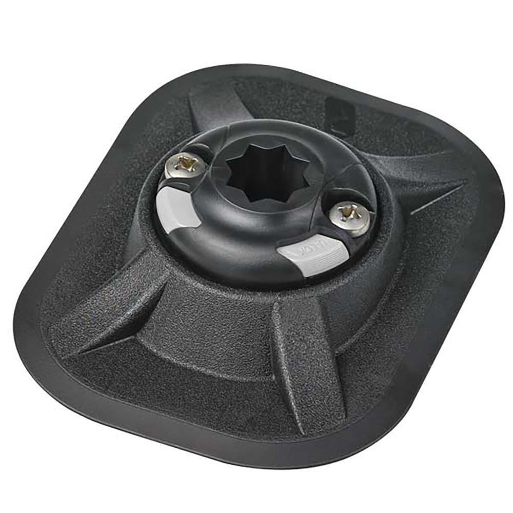 RAILBLAZA RibPort Base accessory with 3M backing for boat mounting and accessories, shown with secure attachment.