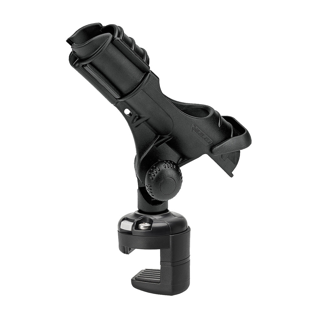 RAILBLAZA Rod Holder II with Pontoon Boat Railmount combo for fishing accessories on a pontoon boat rail.