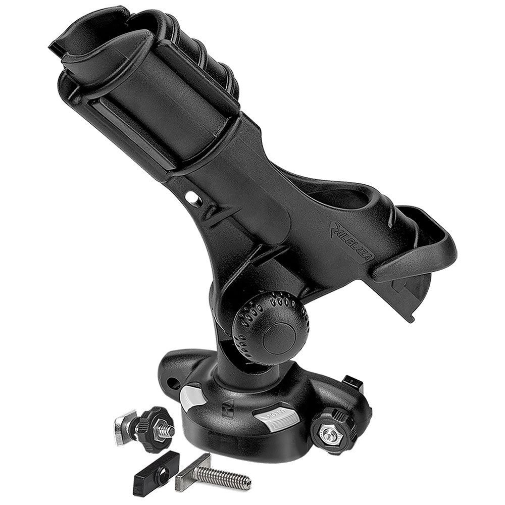 RAILBLAZA Rod Holder II with SidePort TracLoader fishing accessory mounted on a boat for secure rod storage.