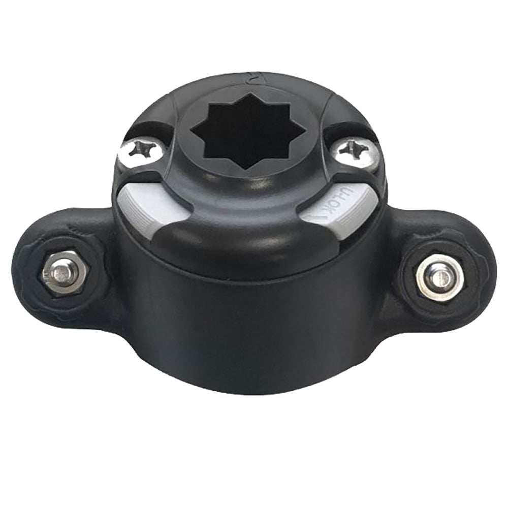RAILBLAZA Tracloader 45 StarPort fishing accessory mounted on a boat rail for versatile rod and gear attachment.