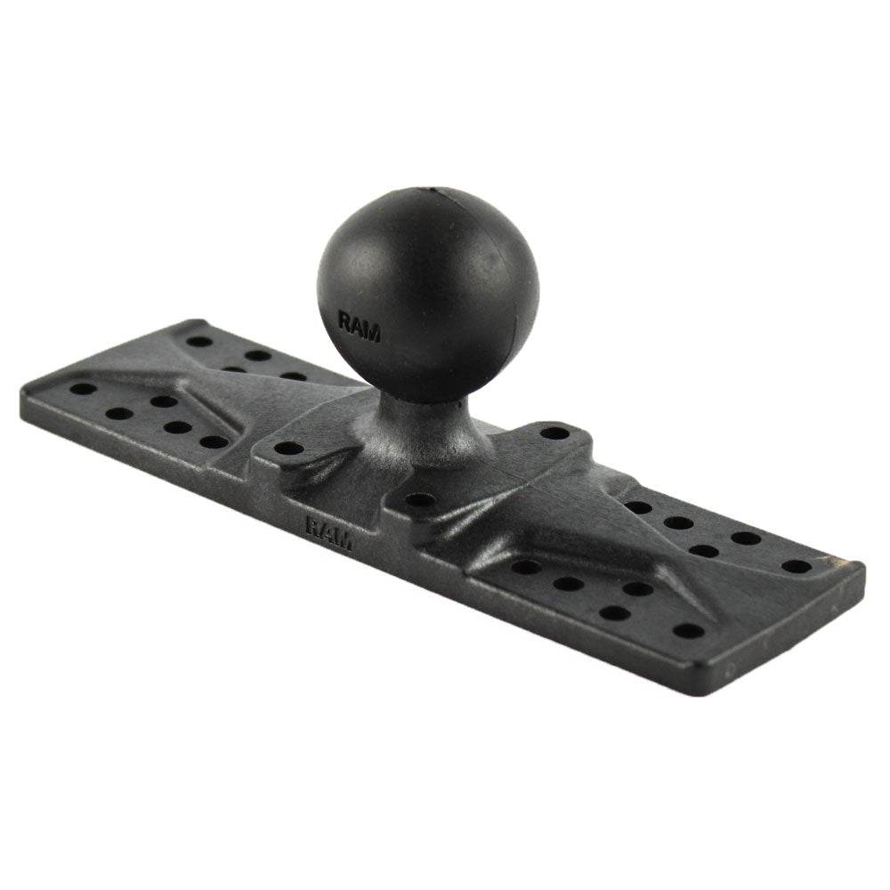 RAM Mounts C size composite base plate measuring 6.25 x 2 inches with 1.5-inch ball for secure mounting applications