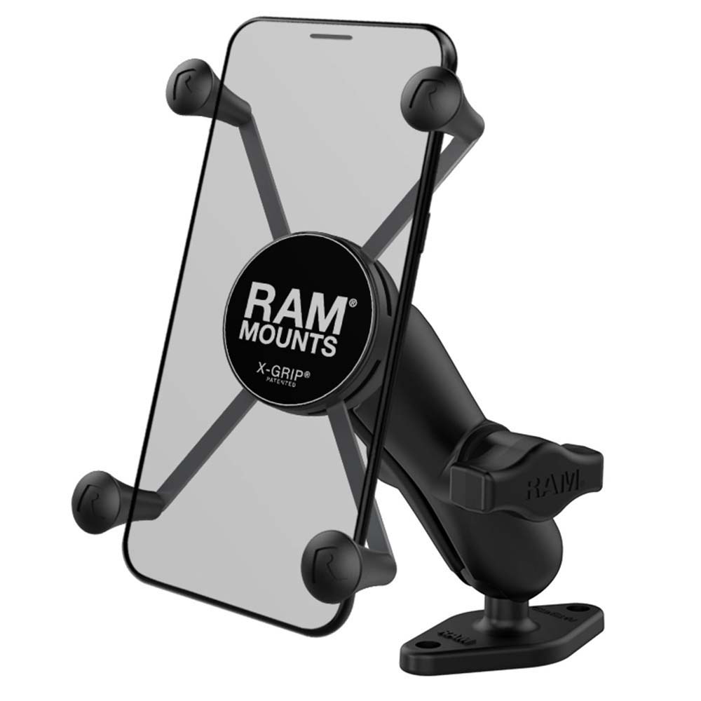RAM Mounts RAM X-Grip large phone mount with diamond base, sturdy cell phone holder for vehicles or bikes.