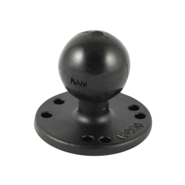 RAM Mount 2-1/2-inch diameter GPS mounting base with 1.5-inch ball for secure navigation device attachment.