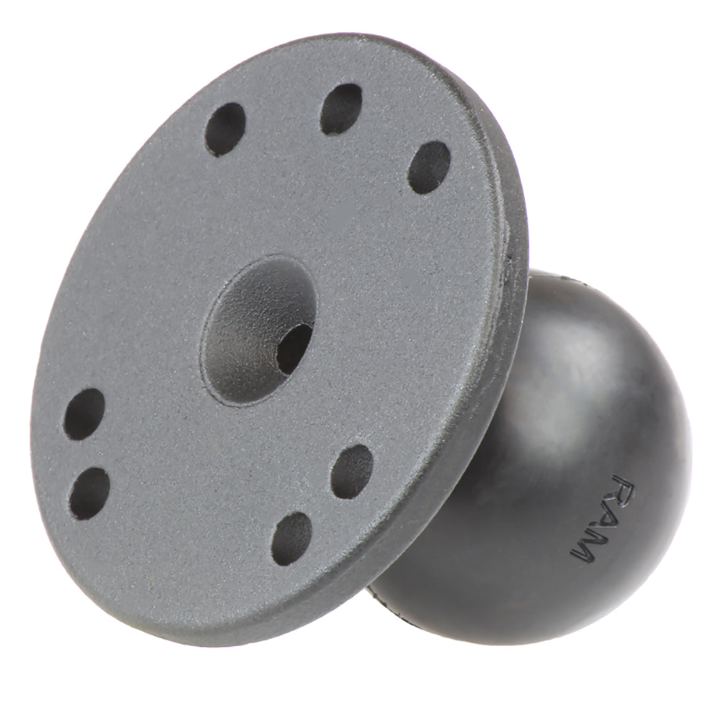 RAM Mount 2.5-inch diameter base with 1.5-inch ball for GPS accessories, made by RAM Mounting Systems.